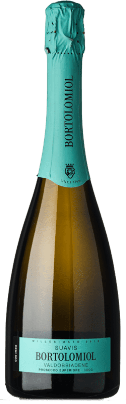 12,95 € Envoi gratuit | Blanc mousseux Bortolomiol Suavis Demi-Sec Demi-Sucré D.O.C.G. Prosecco di Conegliano-Valdobbiadene Vénétie Italie Glera Bouteille 75 cl