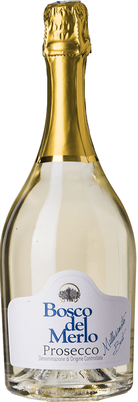 12,95 € Free Shipping | White sparkling Bosco del Merlo Brut D.O.C. Prosecco Friuli-Venezia Giulia Italy Glera Bottle 75 cl