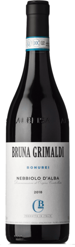 16,95 € 免费送货 | 红酒 Bruna Grimaldi Bonurei D.O.C. Nebbiolo d'Alba 皮埃蒙特 意大利 Nebbiolo 瓶子 75 cl