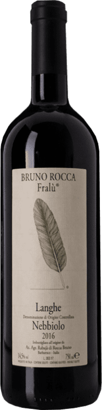 22,95 € Kostenloser Versand | Rotwein Bruno Rocca Fralù D.O.C. Langhe Piemont Italien Nebbiolo Flasche 75 cl