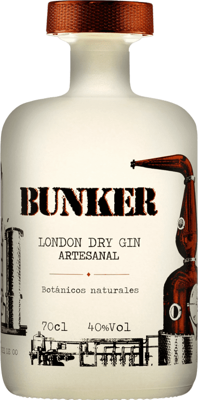 29,95 € Kostenloser Versand | Gin Bunker London Dry Gin Spanien Flasche 70 cl