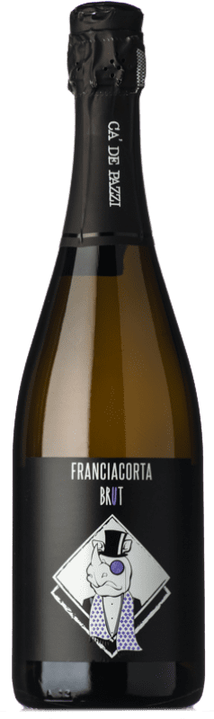 17,95 € Бесплатная доставка | Белое игристое Cà de Pazzi брют D.O.C.G. Franciacorta Ломбардии Италия Chardonnay, Pinot White бутылка 75 cl