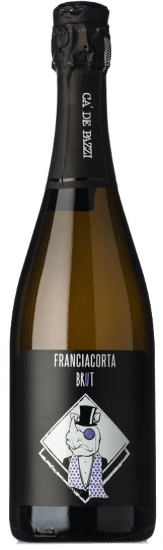 17,95 € 免费送货 | 白起泡酒 Cà de Pazzi 香槟 D.O.C.G. Franciacorta 伦巴第 意大利 Chardonnay, Pinot White 瓶子 75 cl