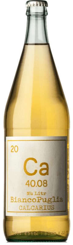 24,95 € Envio grátis | Vinho branco Calcarius Bianco Nù Litr I.G.T. Puglia Puglia Itália Bombino Bianco Garrafa 1 L