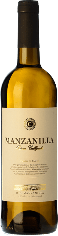 11,95 € Free Shipping | Fortified wine Callejuela Origen D.O. Manzanilla-Sanlúcar de Barrameda Sanlucar de Barrameda Spain Palomino Fino Bottle 75 cl