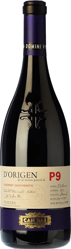 17,95 € Envío gratis | Vino tinto Can Bas d'Origen P9 Roble D.O. Penedès Cataluña España Cabernet Sauvignon Botella 75 cl