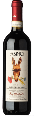 16,95 € Spedizione Gratuita | Vino rosso Carussin Asinoi D.O.C. Barbera d'Asti Piemonte Italia Barbera Bottiglia 75 cl