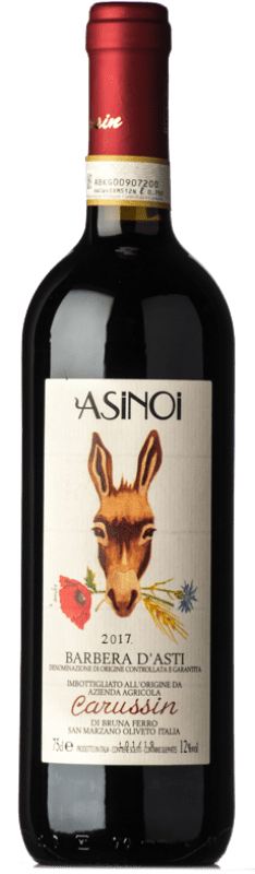 16,95 € Kostenloser Versand | Rotwein Carussin Asinoi D.O.C. Barbera d'Asti Piemont Italien Barbera Flasche 75 cl