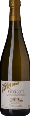 19,95 € Spedizione Gratuita | Vino dolce Carussin Filari Corti D.O.C.G. Moscato d'Asti Piemonte Italia Moscato Bianco Bottiglia 75 cl