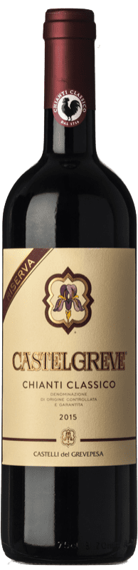 27,95 € 免费送货 | 红酒 Castelli del Grevepesa Castelgreve 预订 D.O.C.G. Chianti Classico 托斯卡纳 意大利 Sangiovese 瓶子 75 cl