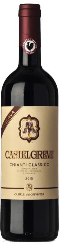 27,95 € 免费送货 | 红酒 Castelli del Grevepesa Castelgreve 预订 D.O.C.G. Chianti 托斯卡纳 意大利 Sangiovese 瓶子 75 cl