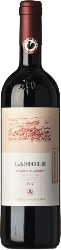 34,95 € 免费送货 | 红酒 Castelli del Grevepesa Gran Selezione Lamole D.O.C.G. Chianti Classico 托斯卡纳 意大利 Sangiovese 瓶子 75 cl