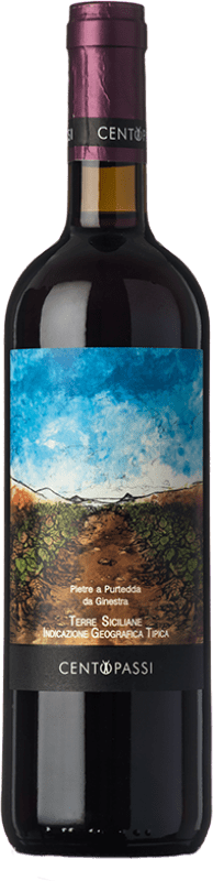 28,95 € Free Shipping | Red Wine Centopassi Pietre a Purtedda da Ginestra I.G.T. Terre Siciliane Sicily Italy Nerello, Nocera Eco — Organic Bottle 75 cl