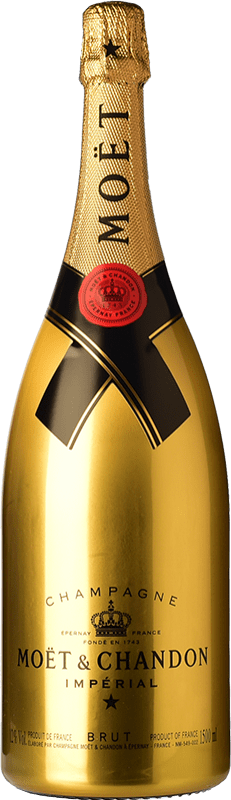 122,95 € Бесплатная доставка | Белое игристое Moët & Chandon Golden брют A.O.C. Champagne шампанское Франция Pinot Black, Chardonnay, Pinot Meunier бутылка Магнум 1,5 L