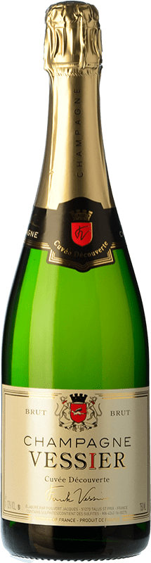 25,95 € Kostenloser Versand | Weißer Sekt Vessier Cuvée Découverte Brut A.O.C. Champagne Champagner Frankreich Spätburgunder, Chardonnay, Pinot Meunier Flasche 75 cl