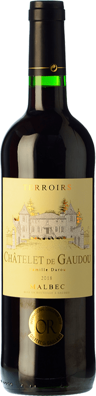 10,95 € 免费送货 | 红酒 Château de Gaudou Terroirs 岁 A.O.C. Cahors 皮埃蒙特 法国 Malbec 瓶子 75 cl