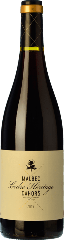 11,95 € 免费送货 | 红酒 Château du Cèdre Héritage 岁 A.O.C. Cahors 皮埃蒙特 法国 Merlot, Malbec 瓶子 75 cl