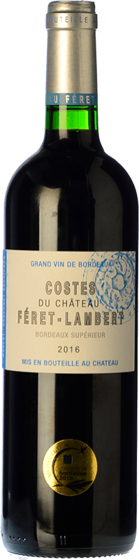 10,95 € 免费送货 | 红酒 Château Féret-Lambert Costes 岁 A.O.C. Bordeaux 波尔多 法国 Merlot, Cabernet Sauvignon 瓶子 75 cl