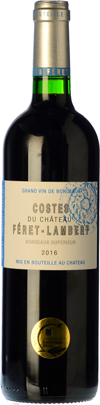 10,95 € 免费送货 | 红酒 Château Féret-Lambert Costes 岁 A.O.C. Bordeaux Supérieur 波尔多 法国 Merlot, Cabernet Sauvignon 瓶子 75 cl