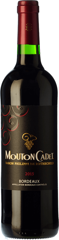 18,95 € Spedizione Gratuita | Vino rosso Château Mouton Cadet Rouge Crianza A.O.C. Saint-Émilion bordò Francia Merlot, Cabernet Sauvignon, Cabernet Franc Bottiglia 75 cl