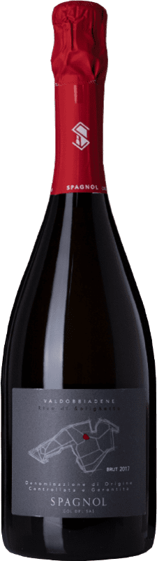 15,95 € Spedizione Gratuita | Spumante bianco Col del Sas Rive di Solighetto Brut D.O.C.G. Prosecco di Conegliano-Valdobbiadene Veneto Italia Glera Bottiglia 75 cl