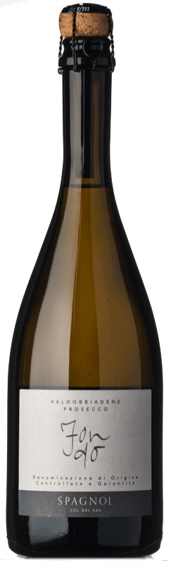 14,95 € Free Shipping | White sparkling Col del Sas Frizzante Fondo D.O.C.G. Prosecco di Conegliano-Valdobbiadene Veneto Italy Glera Bottle 75 cl