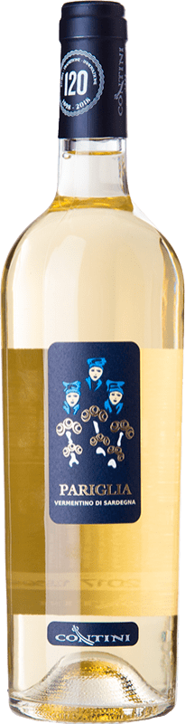 12,95 € Бесплатная доставка | Белое вино Contini Pariglia D.O.C. Vermentino di Sardegna Sardegna Италия Vermentino бутылка 75 cl