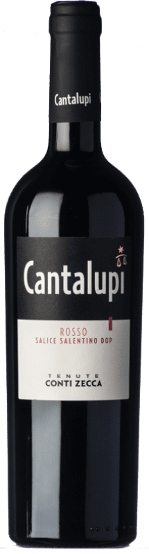 9,95 € Spedizione Gratuita | Vino rosso Conti Zecca Cantalupi D.O.C. Salice Salentino Puglia Italia Negroamaro Bottiglia 75 cl