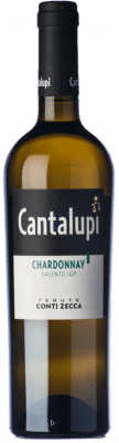 9,95 € Бесплатная доставка | Белое вино Conti Zecca Cantalupi I.G.T. Salento Апулия Италия Chardonnay бутылка 75 cl