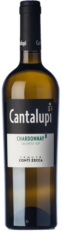 9,95 € Kostenloser Versand | Weißwein Conti Zecca Cantalupi I.G.T. Salento Apulien Italien Chardonnay Flasche 75 cl
