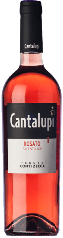 8,95 € Envio grátis | Vinho rosé Conti Zecca Cantalupi Rosato I.G.T. Salento Puglia Itália Negroamaro Garrafa 75 cl