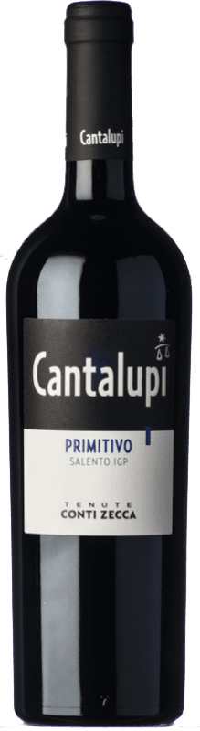 9,95 € Kostenloser Versand | Rotwein Conti Zecca Cantalupi I.G.T. Salento Apulien Italien Primitivo Flasche 75 cl