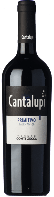 9,95 € Envio grátis | Vinho tinto Conti Zecca Cantalupi I.G.T. Salento Puglia Itália Primitivo Garrafa 75 cl