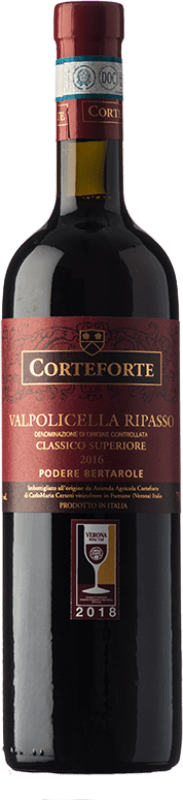 19,95 € Envoi gratuit | Vin rouge Corteforte Podere Bertarole D.O.C. Valpolicella Ripasso Vénétie Italie Corvina, Rondinella, Corvinone, Molinara Bouteille 75 cl
