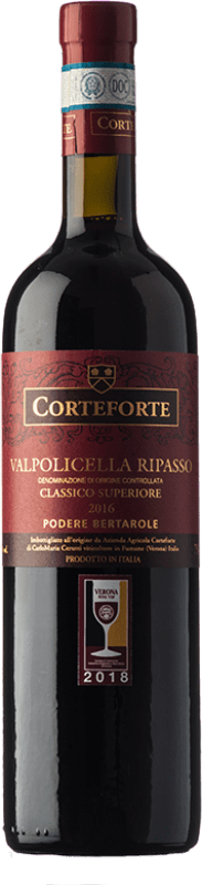 19,95 € Envío gratis | Vino Tinto Corteforte Podere Bertarole D.O.C. Valpolicella Ripasso Veneto Italia Corvina, Rondinella, Corvinone, Molinara 75 cl