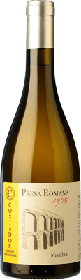 15,95 € Envío gratis | Vino Blanco Costador Presa Romana Crianza D.O. Conca de Barberà Cataluña España Macabeo 75 cl