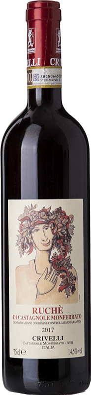 18,95 € Envio grátis | Vinho Tinto Crivelli D.O.C. Ruchè di Castagnole Monferrato Piemonte Itália Ruchè 75 cl