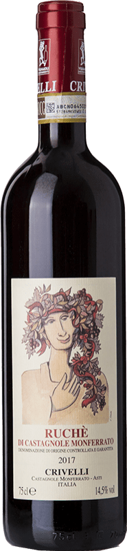 17,95 € Spedizione Gratuita | Vino rosso Crivelli D.O.C. Ruchè di Castagnole Monferrato Piemonte Italia Ruchè Bottiglia 75 cl