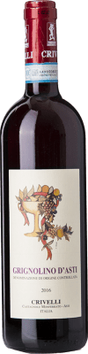 13,95 € Free Shipping | Red wine Crivelli D.O.C. Grignolino d'Asti Piemonte Italy Grignolino Bottle 75 cl