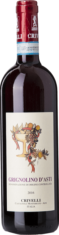 13,95 € Free Shipping | Red wine Crivelli D.O.C. Grignolino d'Asti Piemonte Italy Grignolino Bottle 75 cl