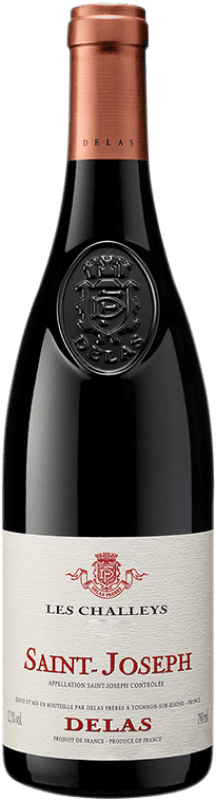 24,95 € Kostenloser Versand | Rotwein Delas Frères Les Challeys Rouge Eiche A.O.C. Côtes du Rhône Rhône Frankreich Syrah Flasche 75 cl