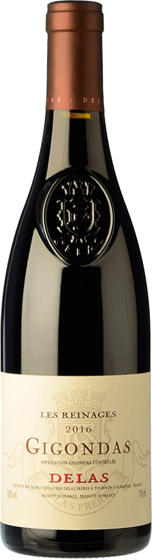 26,95 € Бесплатная доставка | Красное вино Delas Frères Les Reinages старения A.O.C. Gigondas Рона Франция Syrah, Grenache бутылка 75 cl