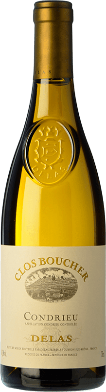 111,95 € Spedizione Gratuita | Vino Bianco Delas Frères Clos Boucher Crianza — Invecchiato in Botte A.O.C. Condrieu Rhône Francia Viognier Bottiglia 75 cl