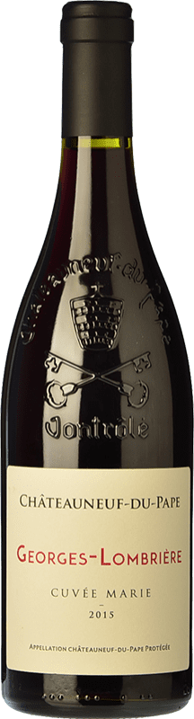 39,95 € Envío gratis | Vino tinto Georges-Lombrière Cuvée Marie Crianza A.O.C. Châteauneuf-du-Pape Rhône Francia Syrah, Garnacha, Monastrell Botella 75 cl