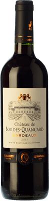 11,95 € Бесплатная доставка | Красное вино Quancard Château de Bordes-Quancard старения A.O.C. Bordeaux Бордо Франция Merlot, Cabernet Sauvignon, Cabernet Franc бутылка 75 cl