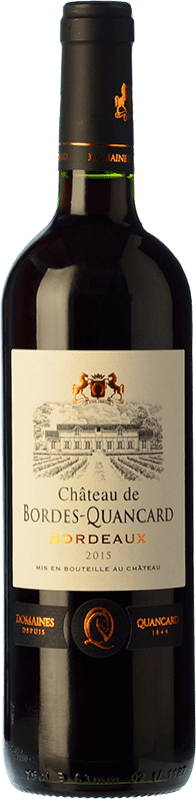 11,95 € Envio grátis | Vinho tinto Domaine Quancard Château de Bordes-Quancard Crianza A.O.C. Bordeaux Bordeaux França Merlot, Cabernet Sauvignon, Cabernet Franc Garrafa 75 cl