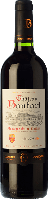 18,95 € Envío gratis | Vino tinto Quancard Château Bonfort Crianza A.O.C. Montagne Saint-Émilion Burdeos Francia Merlot, Cabernet Sauvignon Botella 75 cl