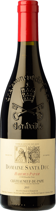 42,95 € Envío gratis | Vino tinto Santa Duc Habemus Papam Crianza A.O.C. Châteauneuf-du-Pape Rhône Francia Syrah, Garnacha, Monastrell, Counoise Botella 75 cl