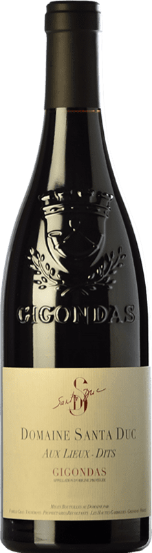 35,95 € Envío gratis | Vino tinto Santa Duc Aux Lieux-Dits Crianza A.O.C. Gigondas Rhône Francia Syrah, Garnacha, Monastrell, Cinsault Botella 75 cl