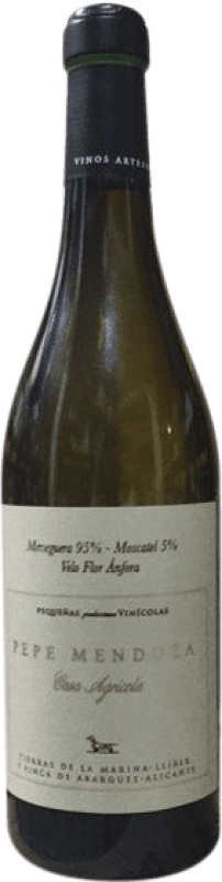 26,95 € Envio grátis | Vinho branco Pepe Mendoza Casa Agrícola Velo Flor Ánfora D.O. Alicante Comunidade Valenciana Espanha Merseguera, Mascate Garrafa 75 cl